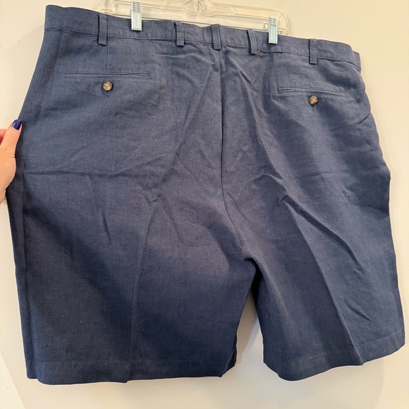 Men’s Joseph A Banks blue linen khaki shorts size 48 - Picture 5 of 7
